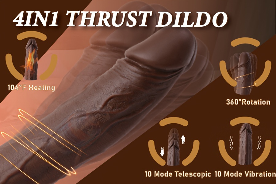 1pc thrusting vibrator     toys with rotating and heating 9 inches realistic coffee telescopic   for anal clitoral g spot stimulation 10 mode telescopic and 10 mode vibration liquid silicone  s women couple pleasure details 1