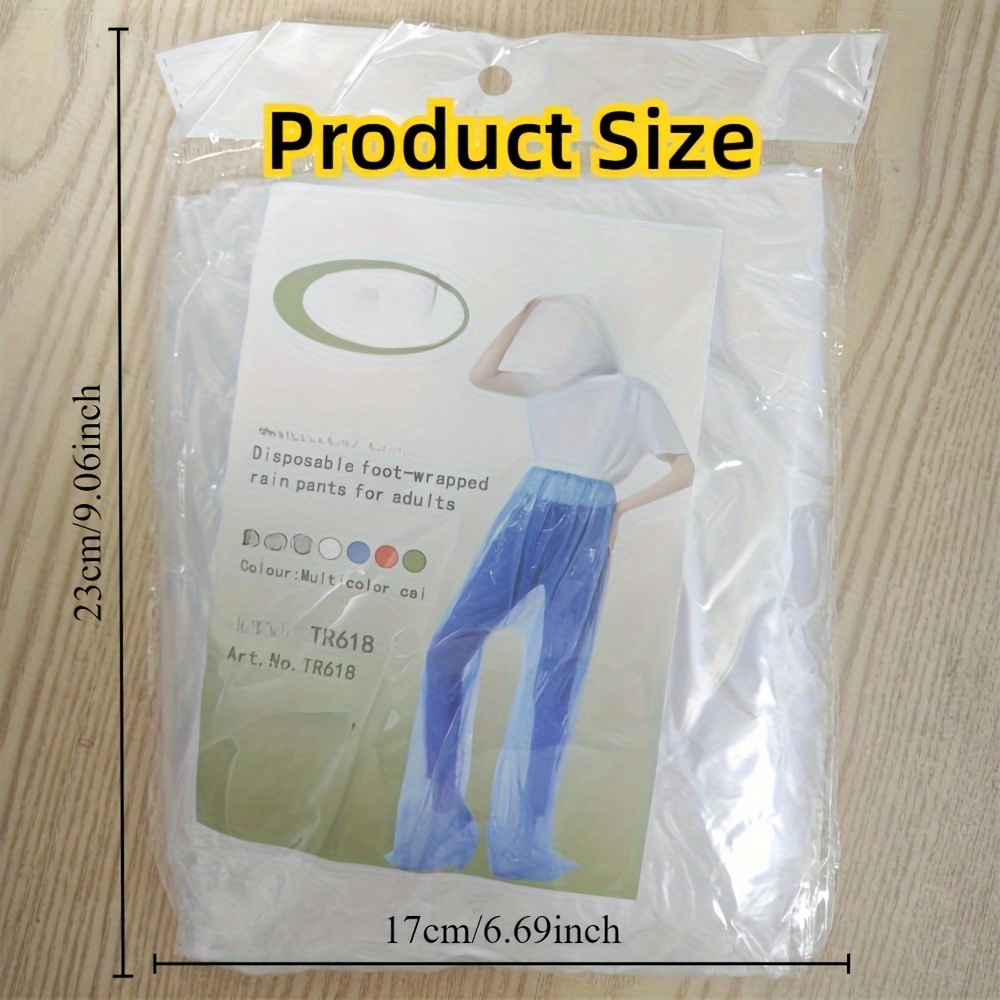 set of 2 lightweight rain trousers for adults sturdy and   construction with stretchy waistband suitable for any weather great for travel Product details 4