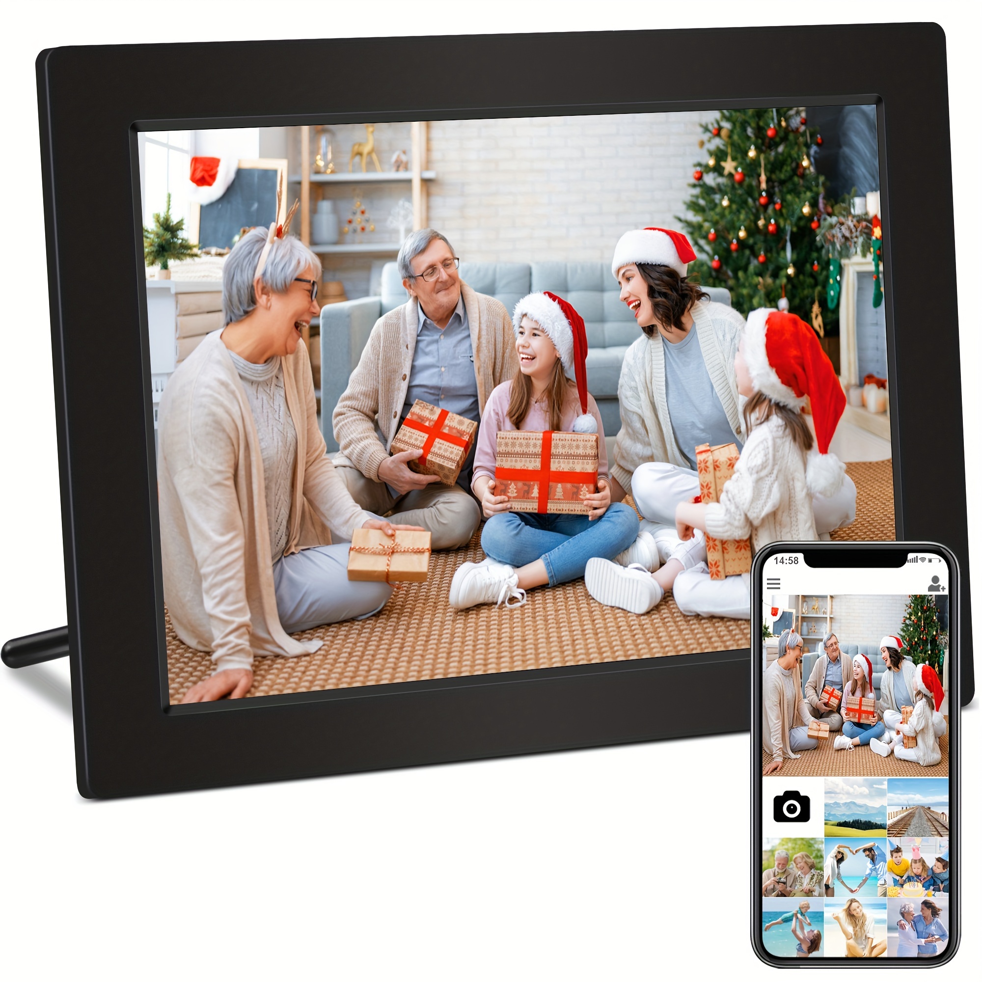 Veidoo Wifi Cloud Digital Photo Frame 10-inch Ips Touch Screen, Instantly Share Wonderful Moments Via App , Built-in 32gb Memory, Automatic Rotation Can Portrait And Landscape Digital Photo Frame