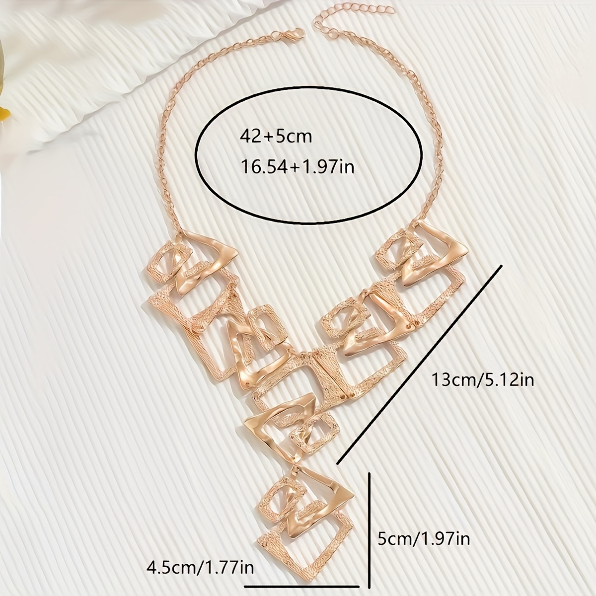Triangle & Square Geometric Y Necklace