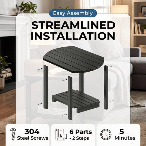 adirondack oval side table hdpe outdoor side tables weather resistant end table for patio backyard pool indoor companion maintenance