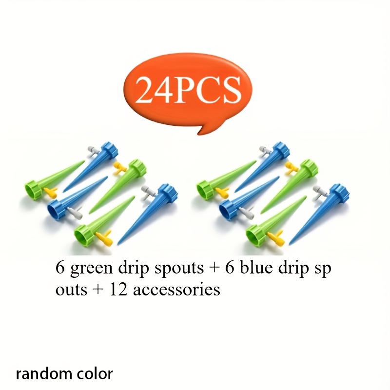 TEMU 12-set Polypropylene Self-watering Spikes - Designed To Drip Irrigation Systems For Automatic Plant Watering | Precision For Indoor, Garden &