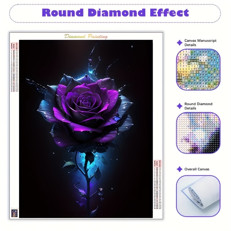

Diamond Painting Art Purple Rose Series 2024 Full Diamond Painting Mosaic 5d Diy Embroidery Kit Diamond Painting Art Home Decoration