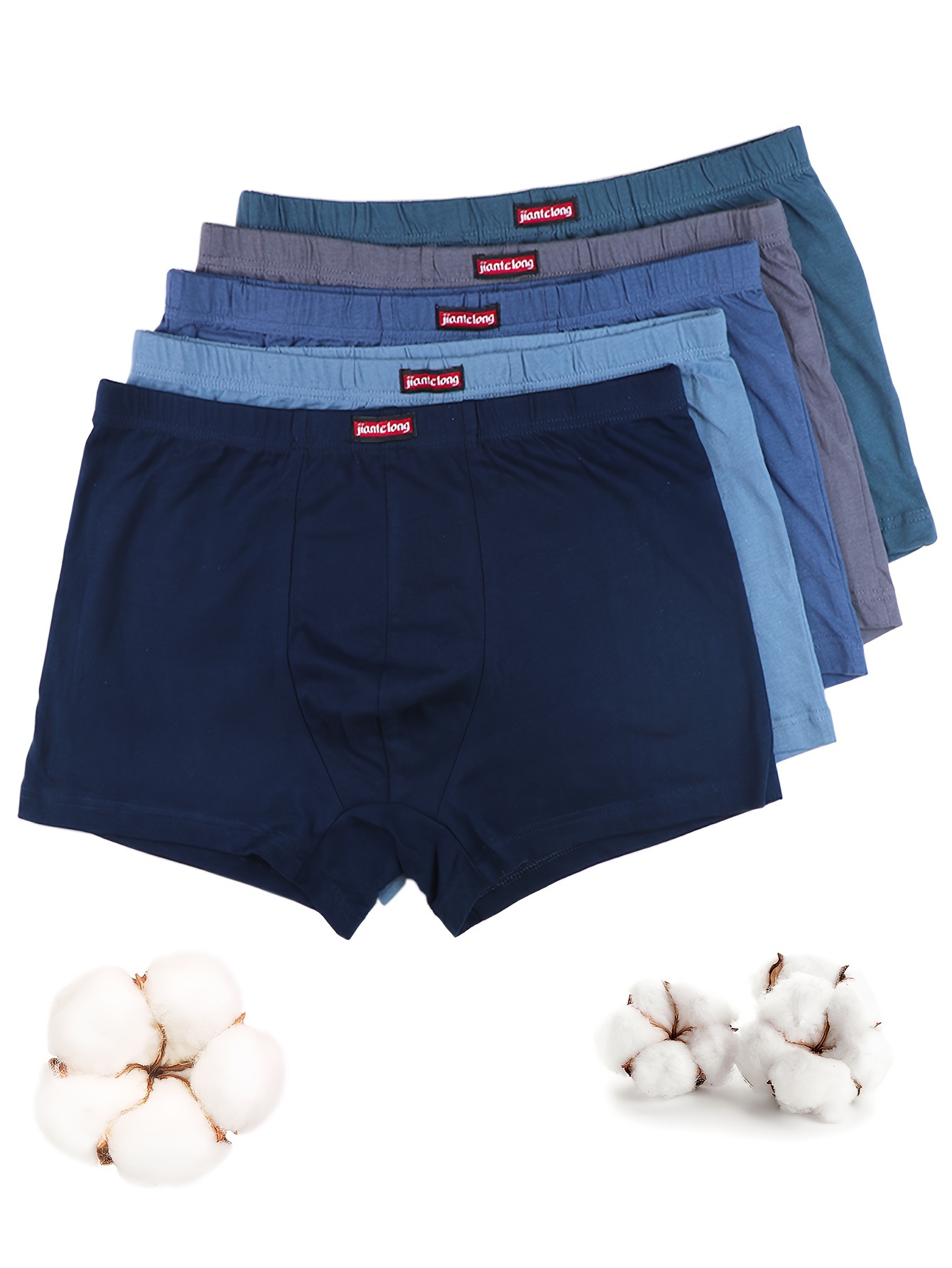 random 5pcs men   s cotton boxer briefs breathable moisture wicking solid color underwear