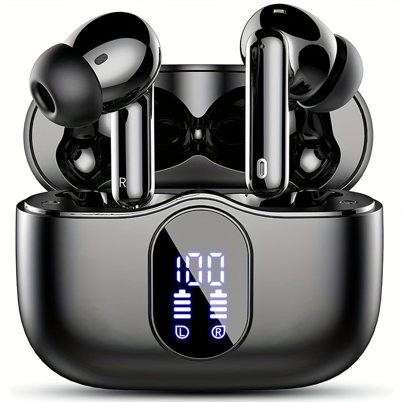 E-shop Kabellose Kopfhörer, Kabelloses 5.3-Ohrhörer mit -Stereo-Klang, Geräuschunterdrückendes Mikrofon und LED-Anzeige, In-Ear-Stil, 36 Stunden ,