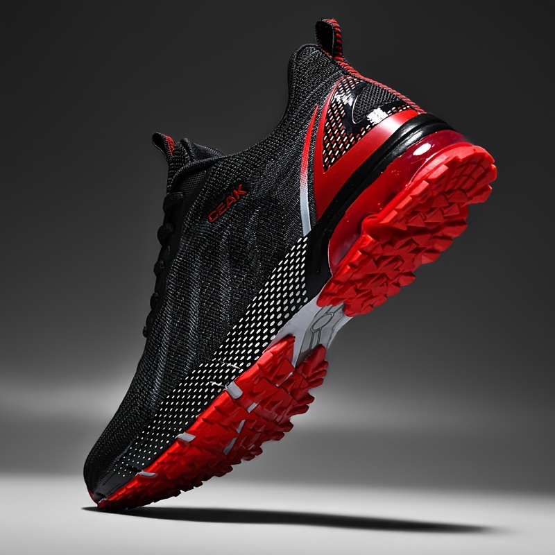 TEMU Shock Absorption Breathable Running Shoes, Non Slip Lace Up Sneakers For Men's Workout