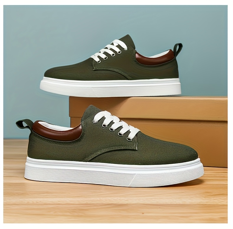 Baskets en Toile Homme Bicolore Chaussures décontractées en toile pour hommes, chaussures de skate tendance et polyvalentes, baskets de sport basses élégantes