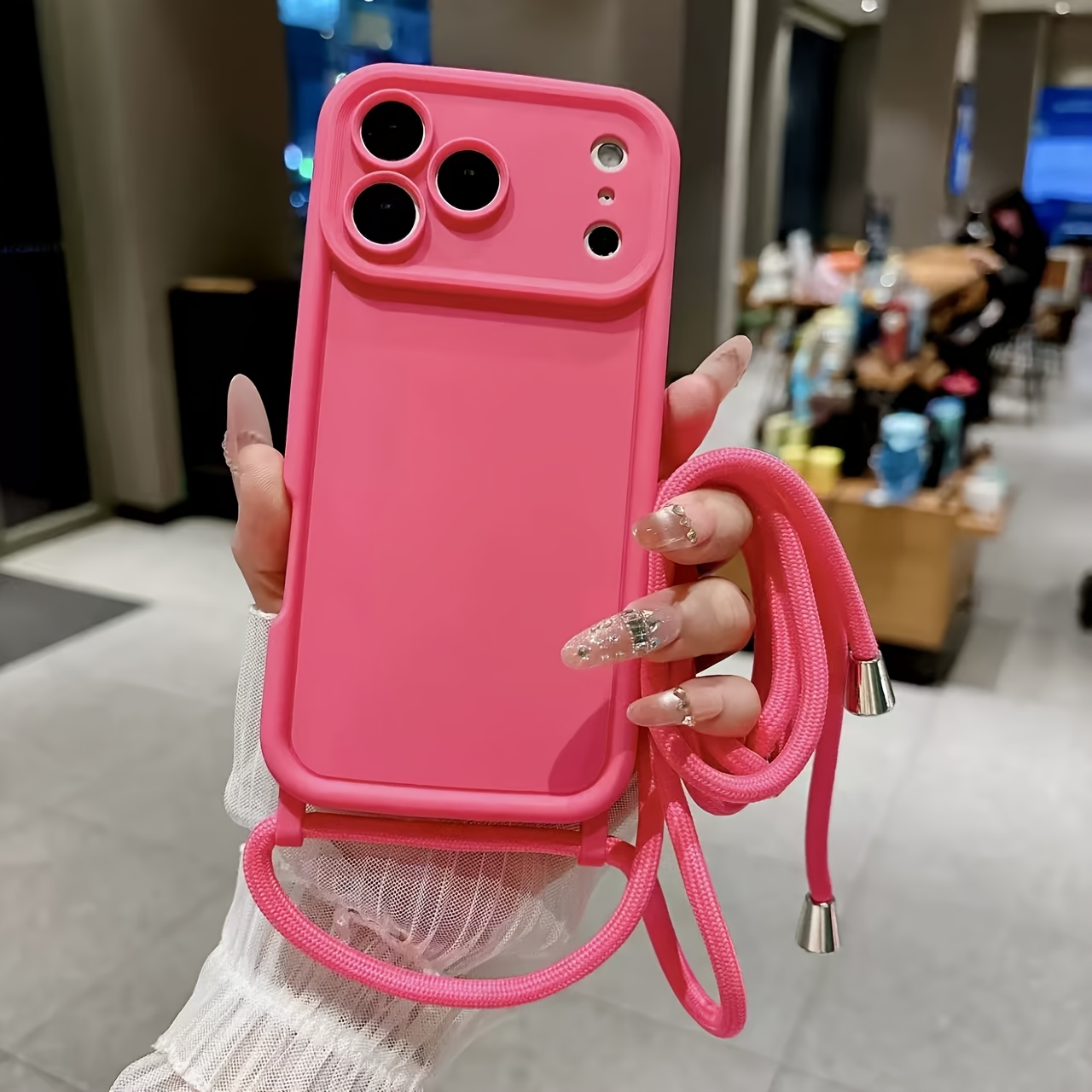 TEMU Phone Case: Trendy And Versatile Colorful Adjustable Lanyard Travel Drop-proof Phone Case, Suitable For Iphone 18 Pro Max/17 Pro Max/16e/16 Pro