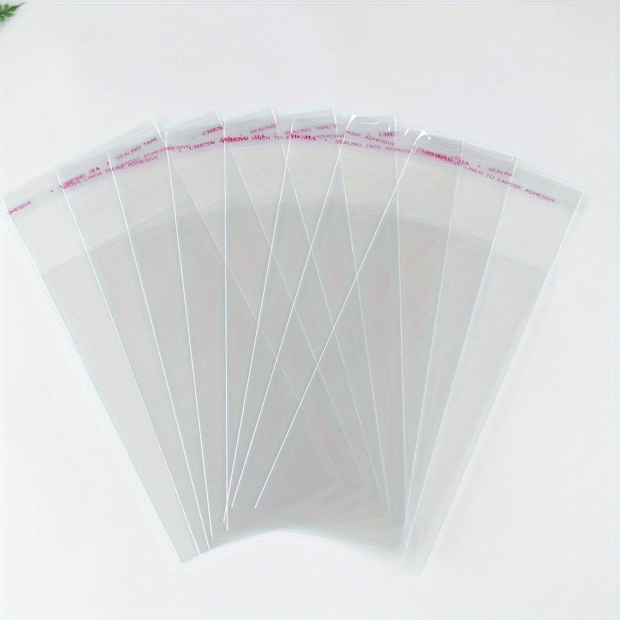 

50pcs Transparent Self-adhesive Opp Plastic Gift Bags 7x17cm - Polypropylene Favor Pouches With Other Patterns For Jewelry And Small Items Packaging