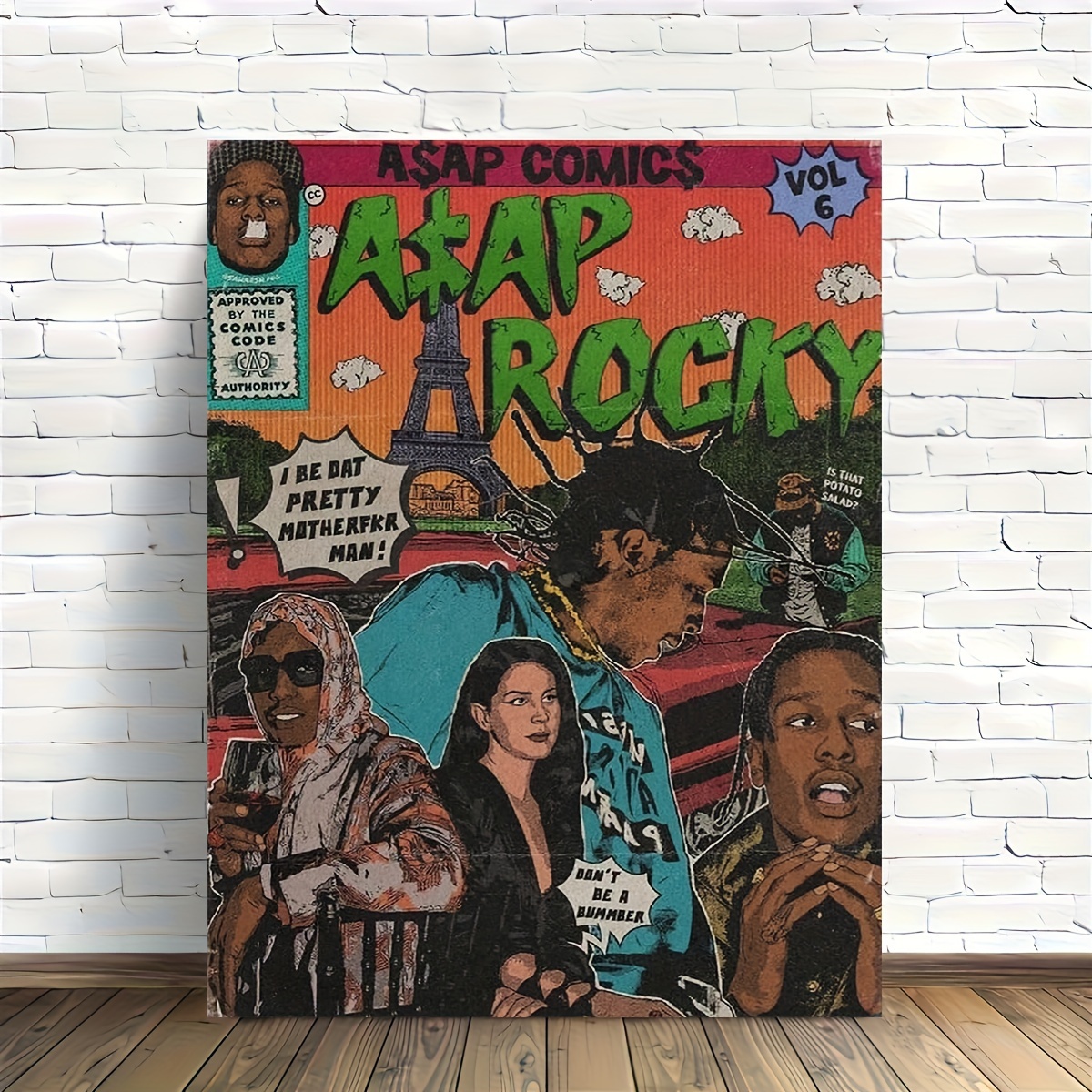 

Asap Comic Album Cover Art Canvas Poster, 1pc Creative Wall Decor For Home Bedroom Kitchen Living Room Bathroom, Hotel Cafe Office Decor, Unique Music Themed Artwork, Frameless, 12x16 Inch