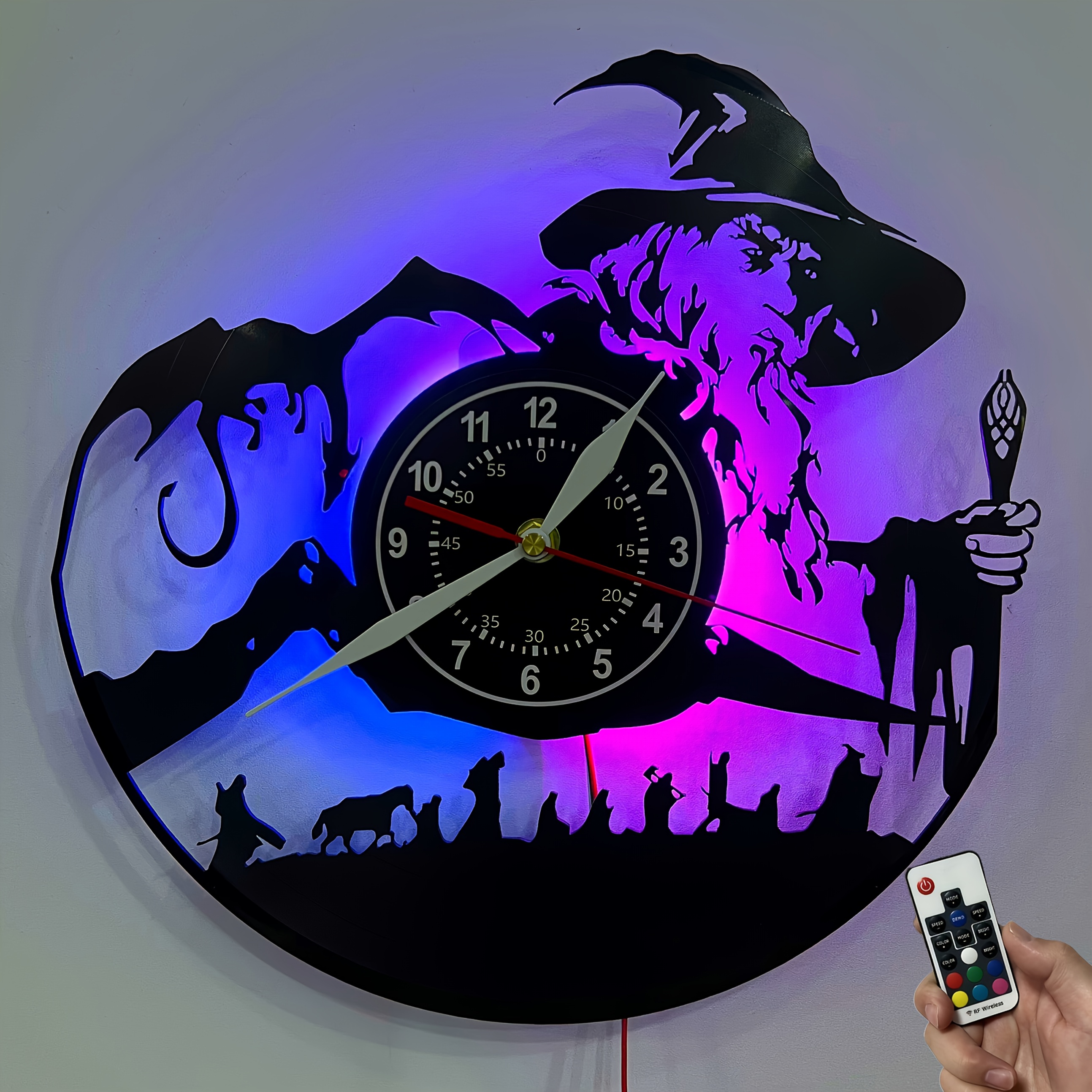 spooky halloween silhouette led licht vinyl wanduhr Temu Austria