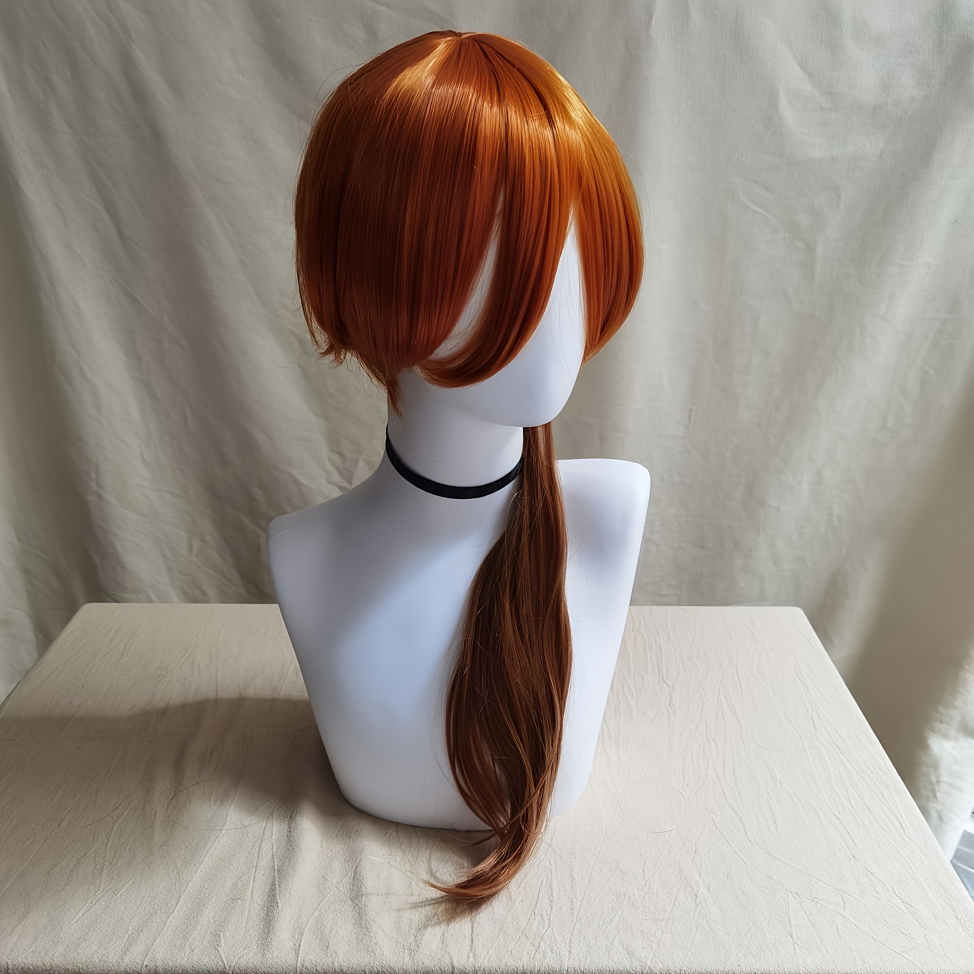 Costume Wigs Layered Brown Wig With Bangs Synthetic Wig Anime Cosplay Wig For Halloween Cosplay Party