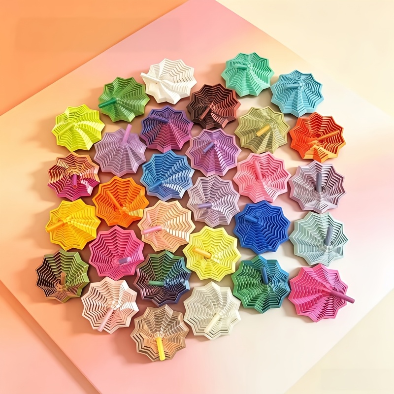 TEMU 5pcs Set, Random Color Transformable 3d Printed Gradient Spinning Tops, Suitable For Office And Home Decor, Unique Gift Choice For