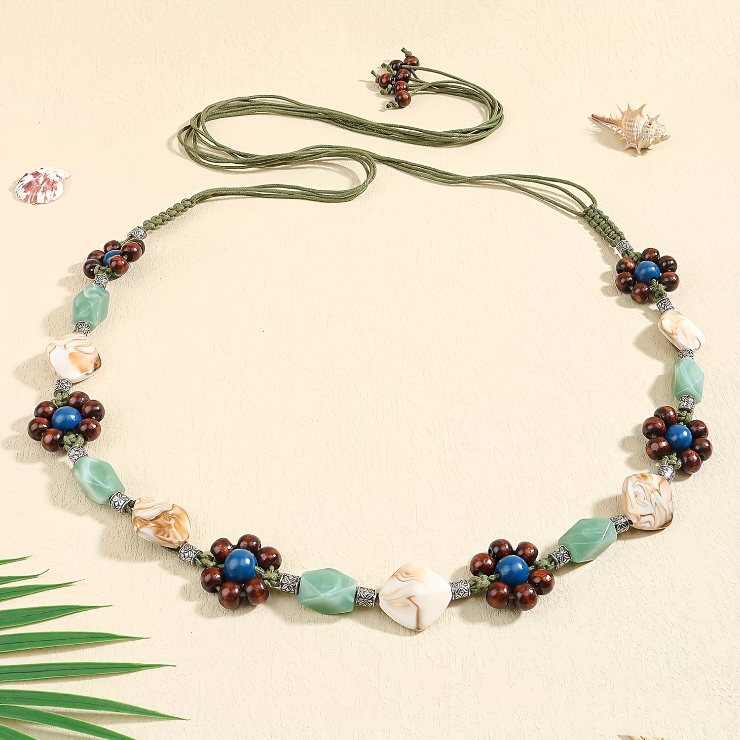 E-shop 1 Stück Handgefertigter Bohemian-Gürtel für Damenkleider, Vintage Ethno-Stil Dekorativer Gürtel