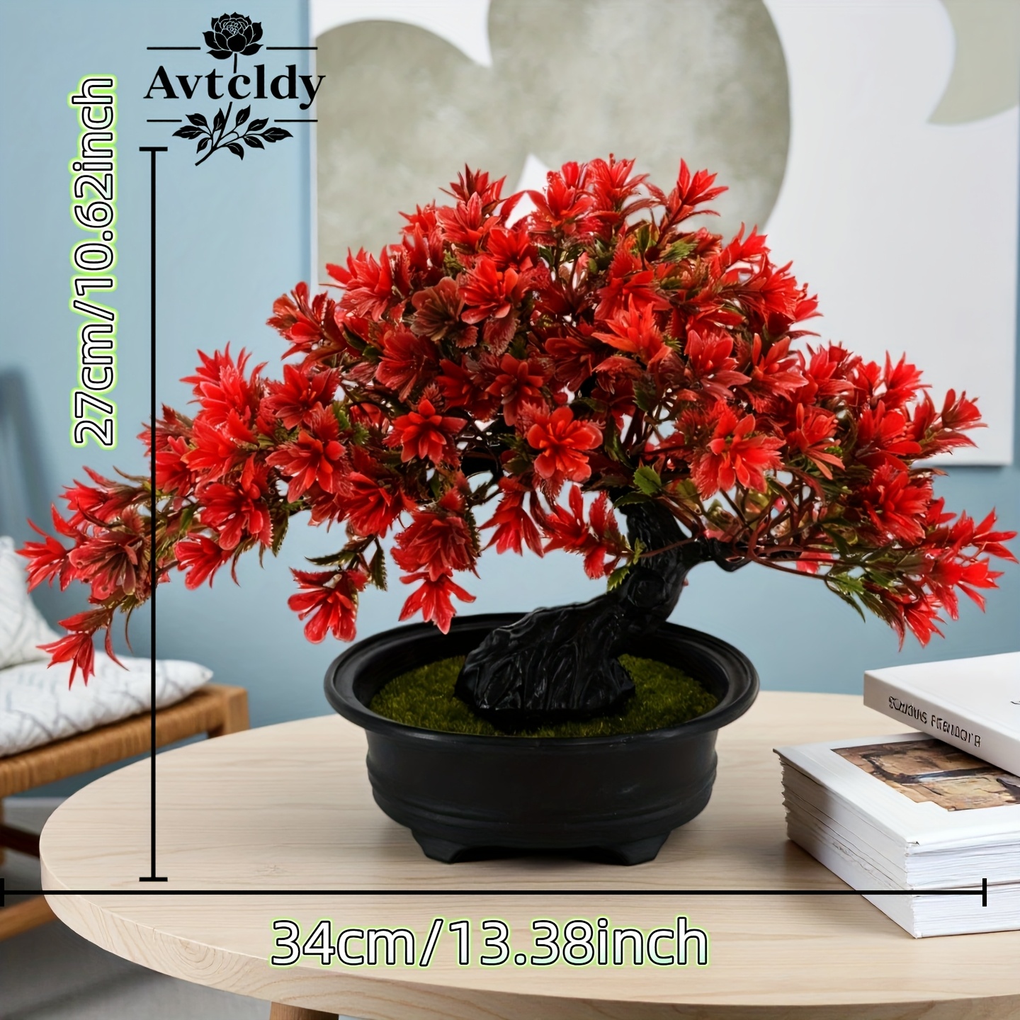 Image of An Oversized Elegant Artificial Pine Plant With A Pot, Suitable For Indoor Decoration, Homes, Offices, Bedrooms, And Traditional Chinese Style Decor