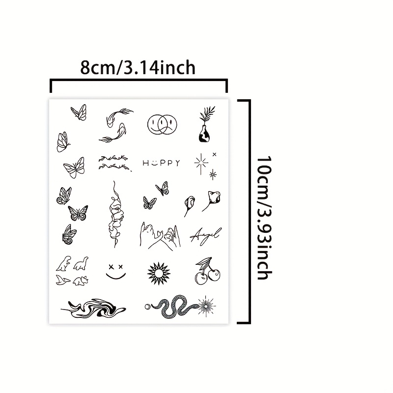 Temporary Tattoo Sticker Sets, Lasting 1-2 Weeks, Realistic , No Glue, Non-reflective Fake Tattoos, Men And Women Fake Tattoos, Ideal For Gifting, Suitable For Fingers, Palms