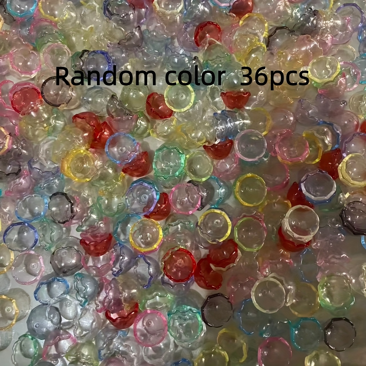 E-shop 36 Stück Zufällige Farbe Acryl Transparente Windspiel-Kappen, Quallen Windspiel Abdeckungen, Schlüsselanhänger, Anhänger, Handyketten,