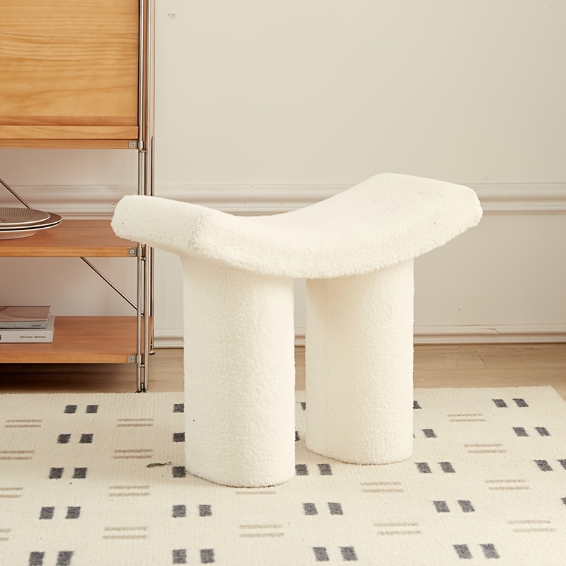   plastic living room creative low stool household entryway minimalist small stool shoe bench   shoe changing stool lamb wool   shoe changing stool Product details 3