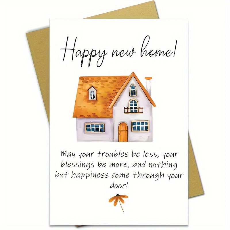 

On Your - 1pc Folding Housewarming Card With Envelope, Sweet For New Owners