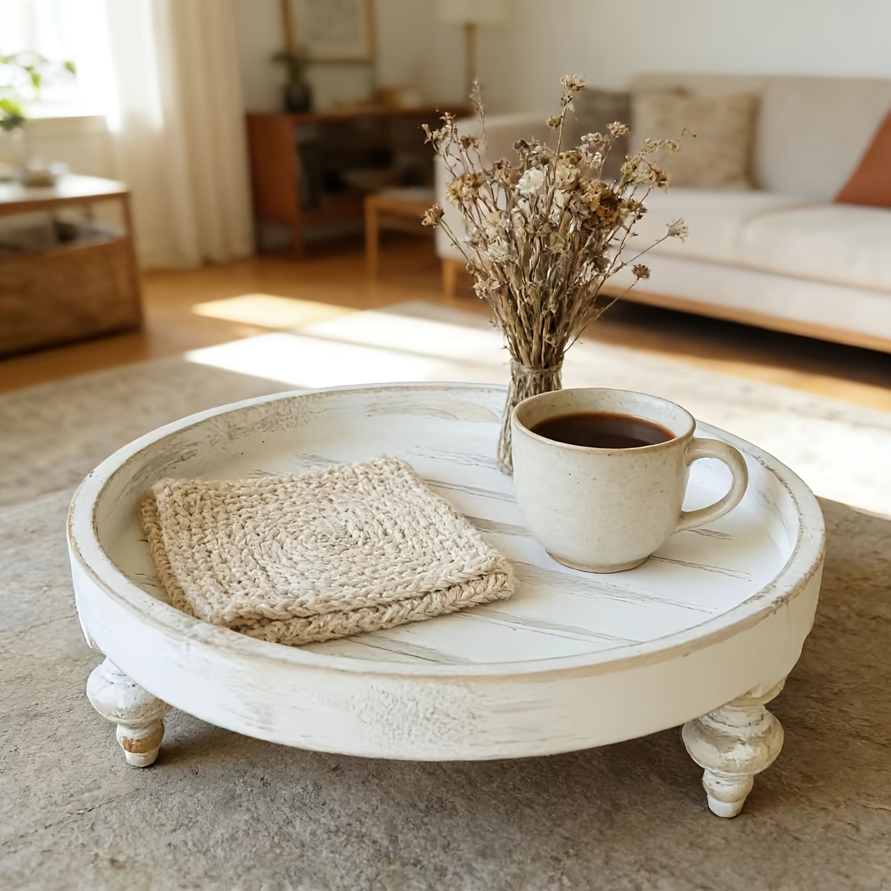 coffee table farmhouse beads decor