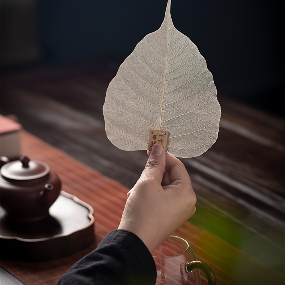   tree leaf shaped tea strainer chinese   wheat straw multifunctional anti scalding tea filter unique bookmark design details 3