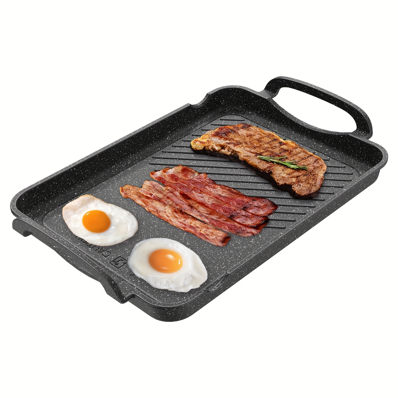 

Nonstick Stove Top Pan, 16.5"x12.0", Double Burner Granite Griddle Pan, Cast Aluminum Induction Pancake Breakfast Maker, Flat Top Grilling Plate For Gas Grill Camping & Bbq