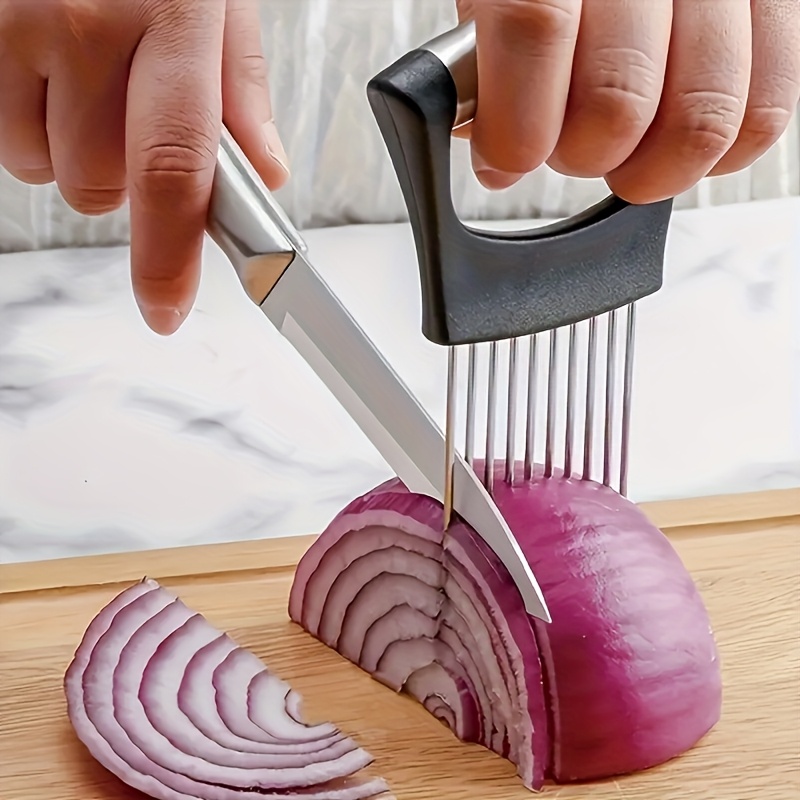 

Stainless Steel Onion Holder - Manual, No-power Kitchen Gadget For Perfectly & , Ideal For Steak Tendons & More