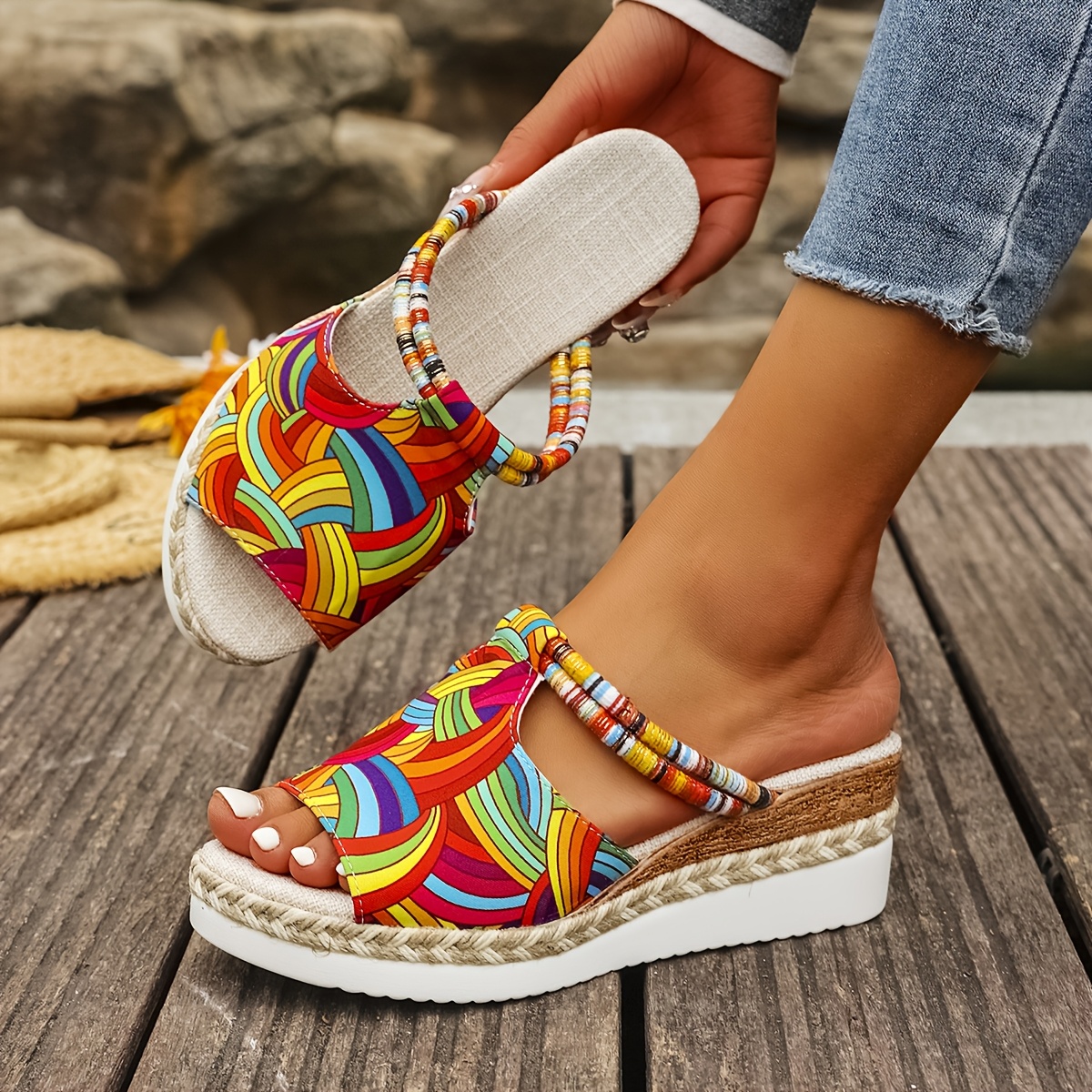 Sandalias Tejidas Sandalias Colombianas Plataforma Sandalias Con