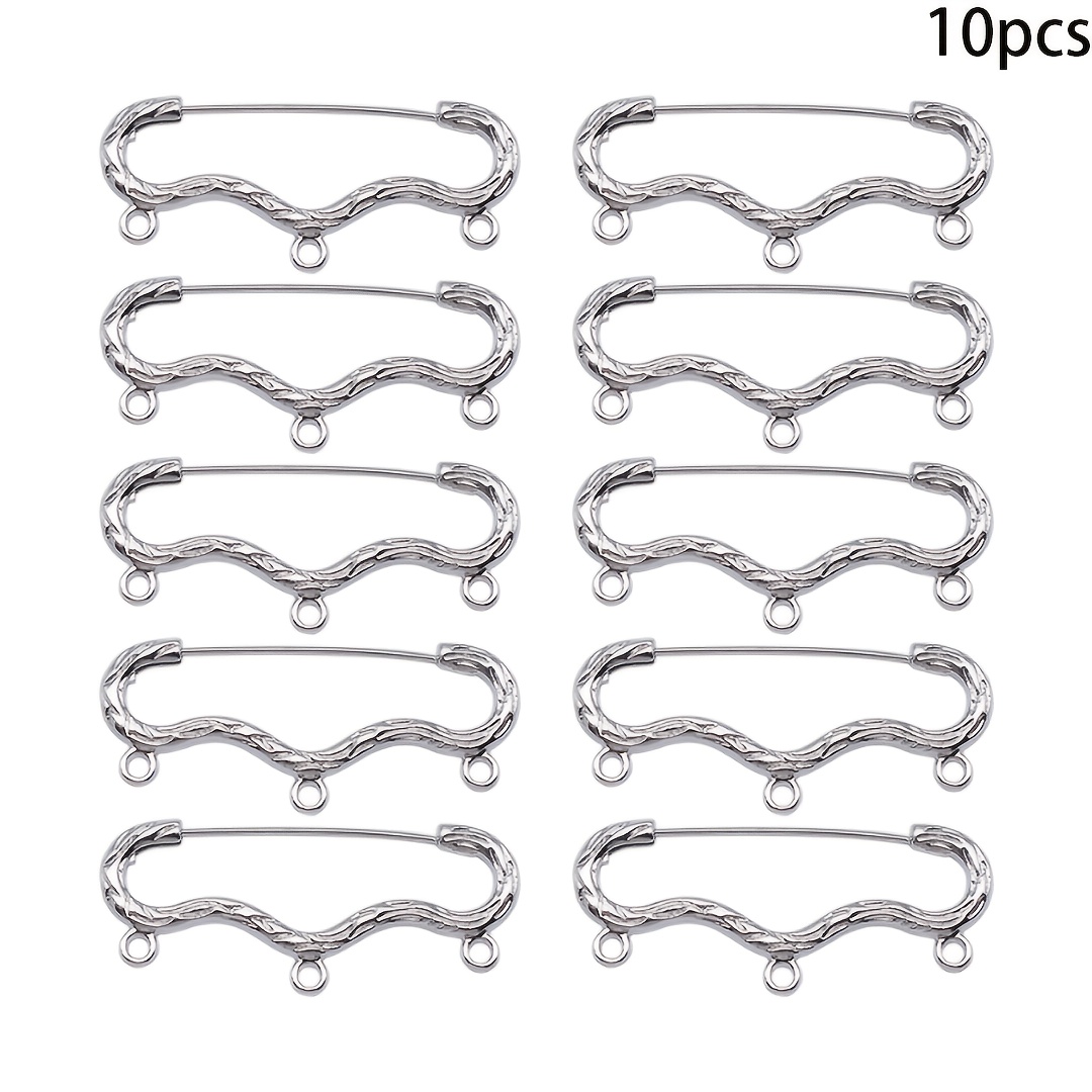TEMU Pack Of 10 Vintage-style Silver Pins, Suitable For Diy Crafts And Sewing.