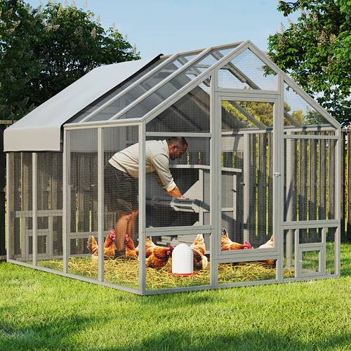 incubator sold separately 96 chicken coop wooden chicken nesting box wooden chicken coops for outside chicken coop with movable fence outdoor walk in poultry cage with weatherproof cover for outdoor farm yard