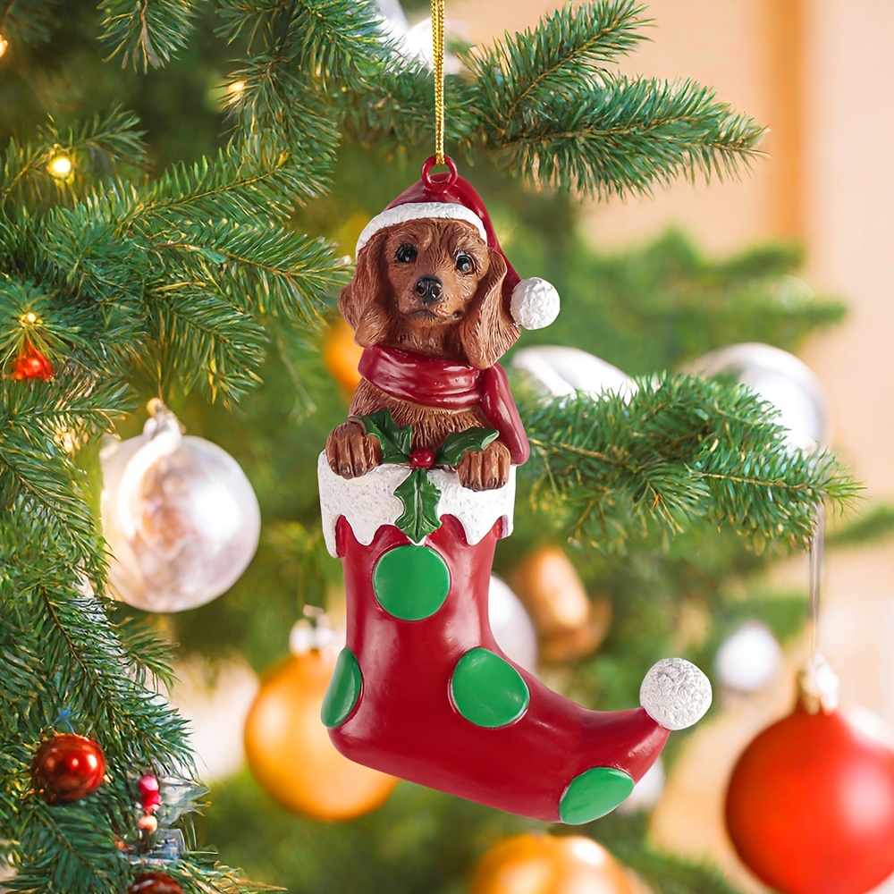 

Dachshund Dog Pendant - 3d Resin Dachshund Dog Christmas Tree Hanging Ornament - 4.7 Inch Mirror Hanging Accessories - Cute Dachshund Dog Backpack Accessories