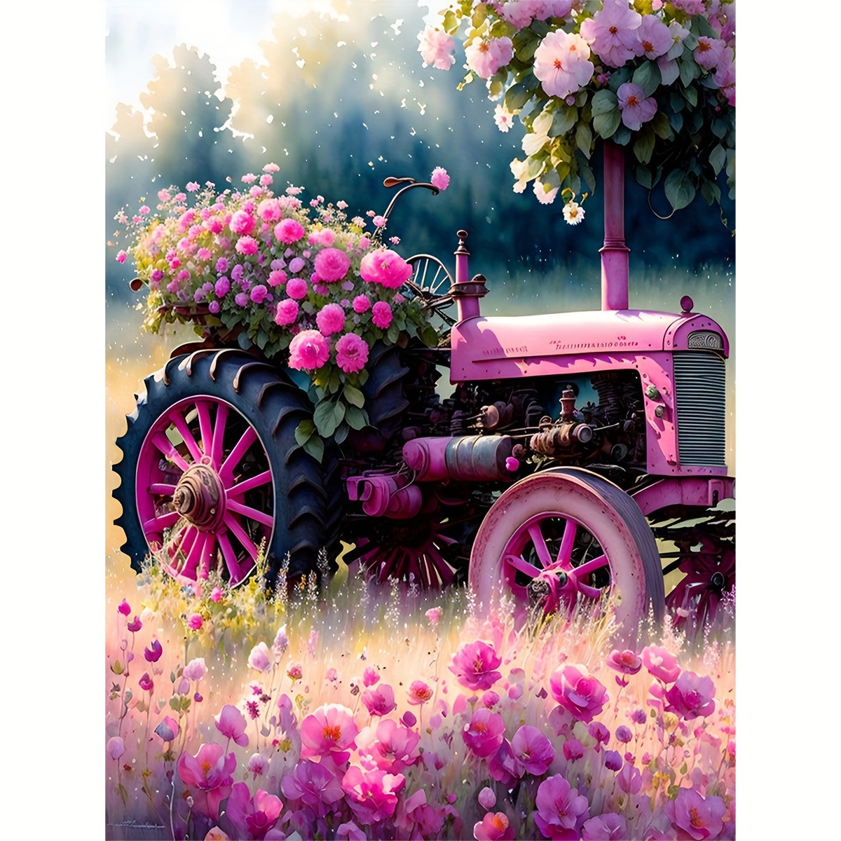 

Diy 5d Diamond Painting Kit - Pink Tractor Design, Full Round Rhinestone Mosaic Craft, Perfect For Home & Office Wall Decor, Ideal Gift For Friends, Frameless (11.8x15.7 Inches)