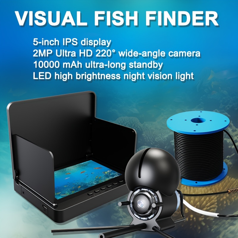 Fish Finder Ips Display Waterproof Underwater 220° Wide - Temu Canada