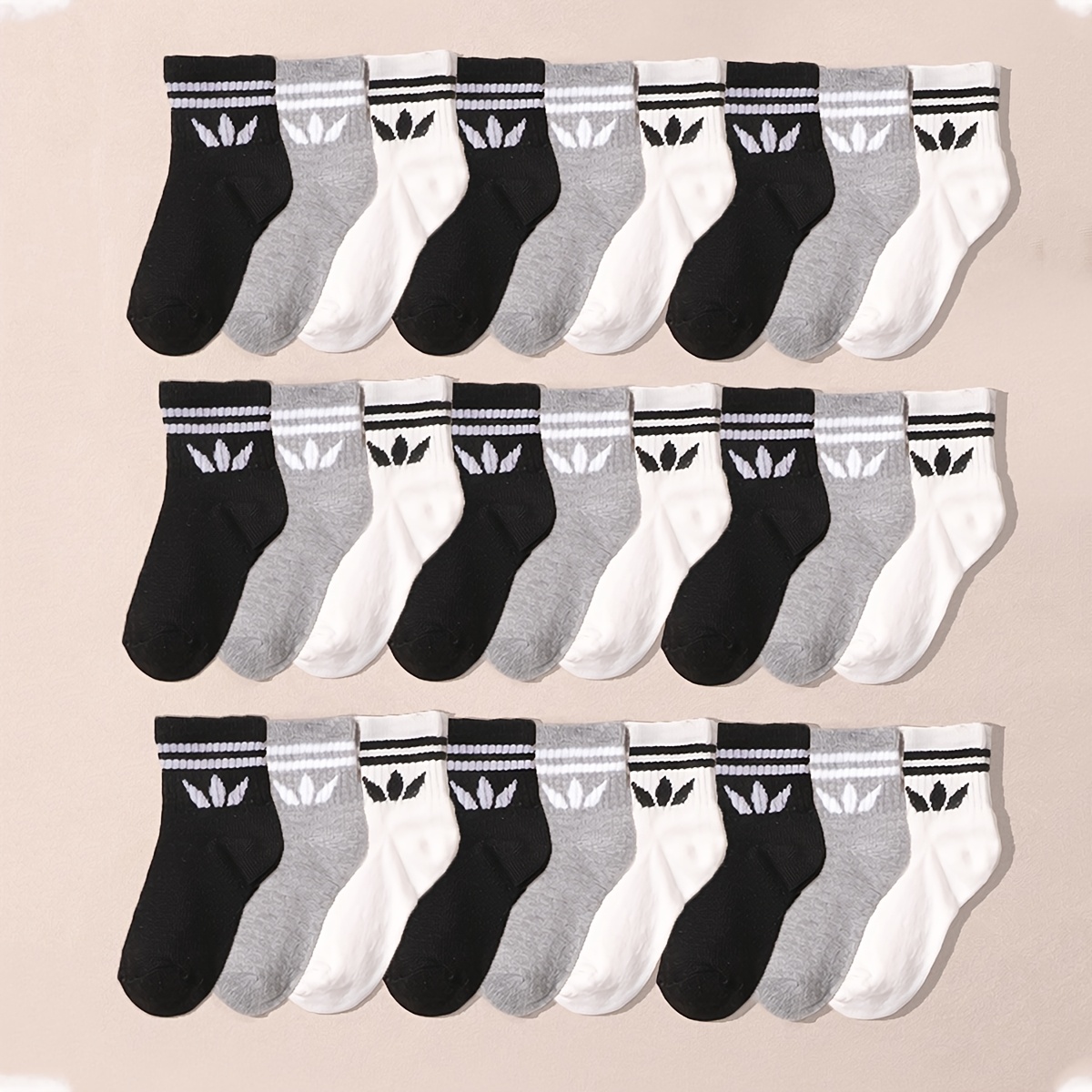 10 Pair Of Children' Color Casual Mid-calf Socks