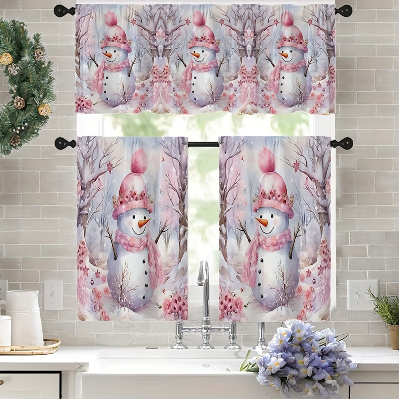 

1pc/2pcs Traditional Christmas Curtains, Rod Drapes, Decorative Curtains, Polyester, , -, Printed, , -120g
