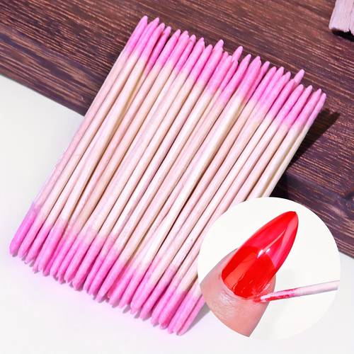 200pcs dual ended nail polish overflow cleaning sticks suitable for salon home use dual tip manicure tools with brush fiber for polish removal gel polish nail for nail no residue