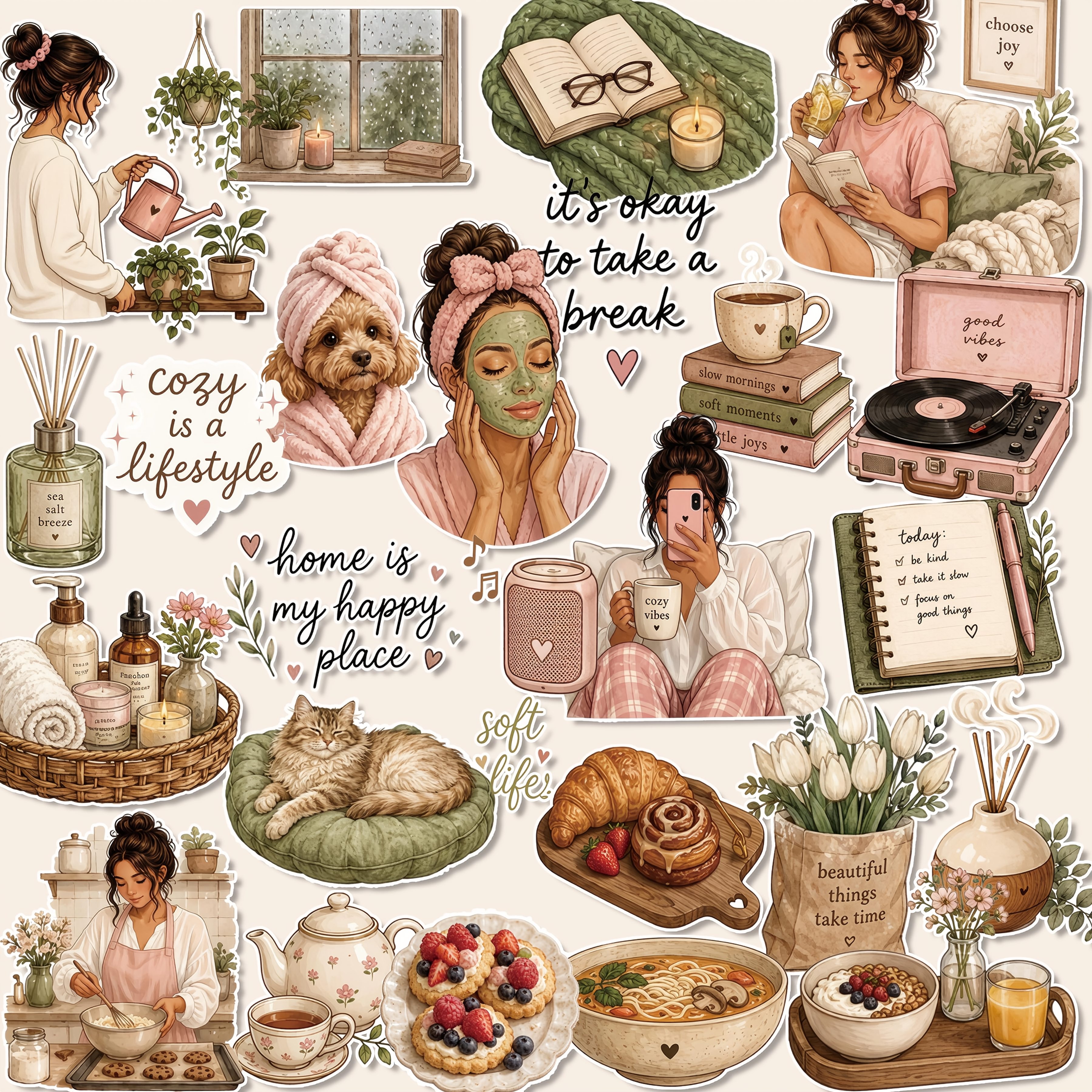 TEMU 1 Set, Daily Planning Self- Theme Stickers, Planning Stickers, Office Stickers, Friendship Love Gift Stickers, Packaging Stickers, Holiday Party