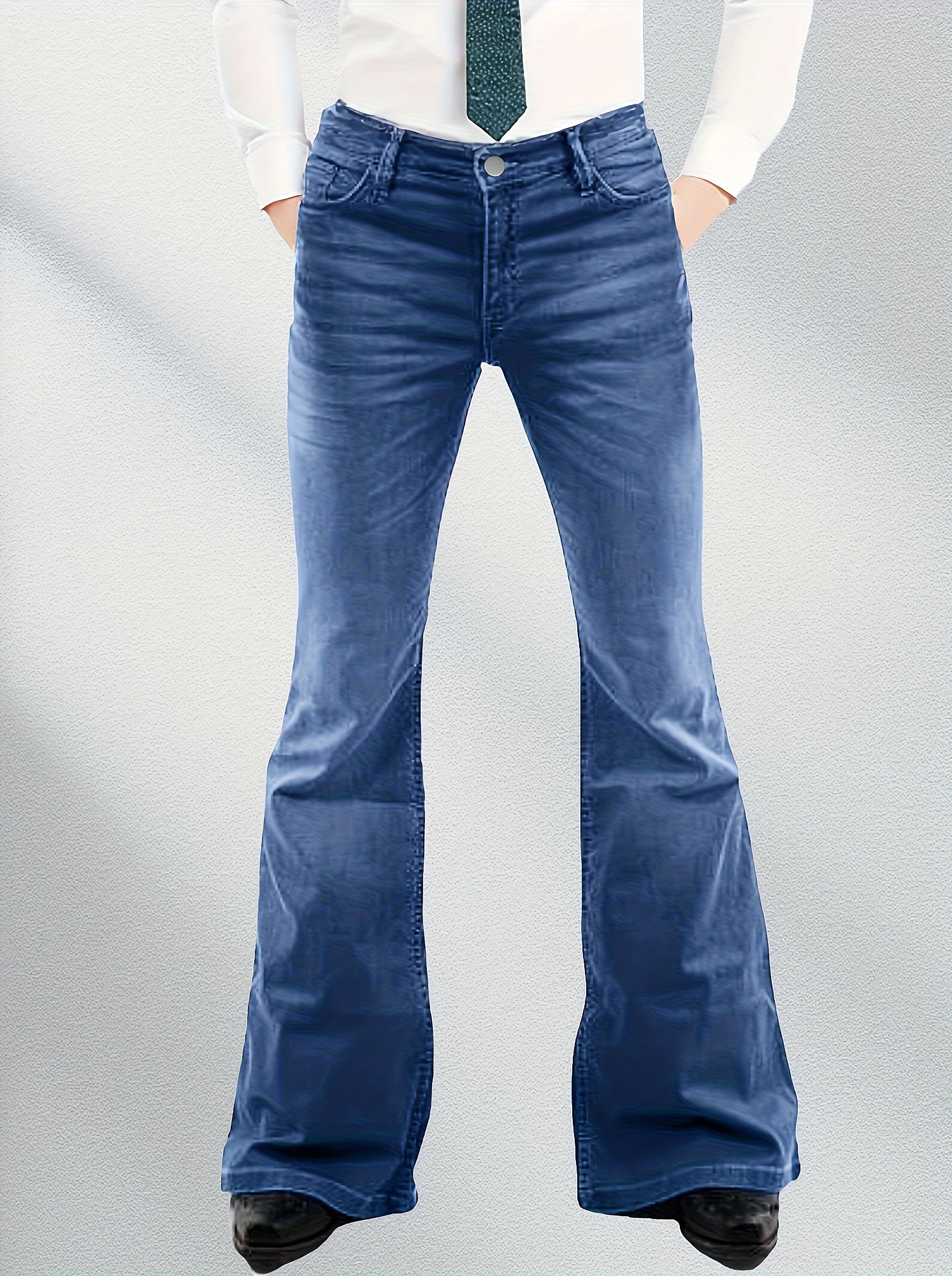 Vêtement Rétro Festif Pantalon Évasé Années 70 WIDMANN - Style Disco, Carnaval, Festival - Homme Pantalon Patte D'elephant Homme