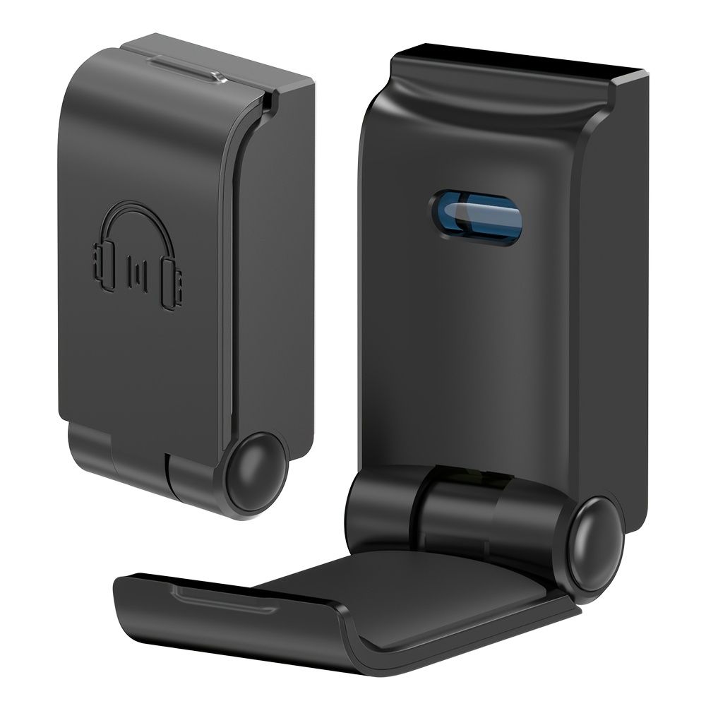 TEMU Foldable Headphone Stand Holder For Gaming Headsets, Ps5 Accessories, Abs Material, Space-saving Earphone Hook Mount For Pc And Console Gaming,