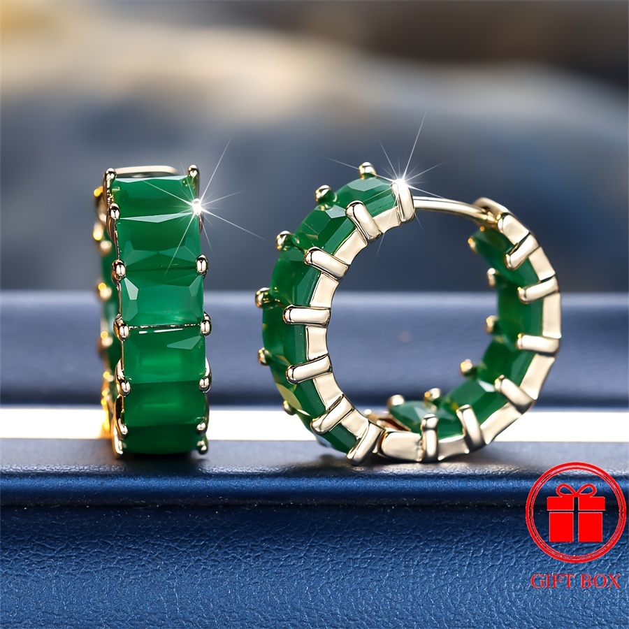 Green Jade Stone Hoop Earrings, Wedding Party Accessories