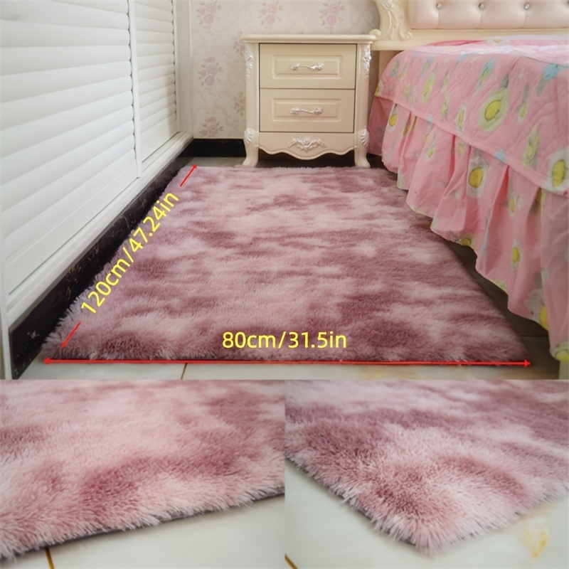 TEMU 1pc Fluffy Area Rug For Bedroom, Soft Fuzzy Shaggy Rugs For Living Room, Plush Carpet For Bedroom Rugs, Non-slip Washable Floor Carpet, Home