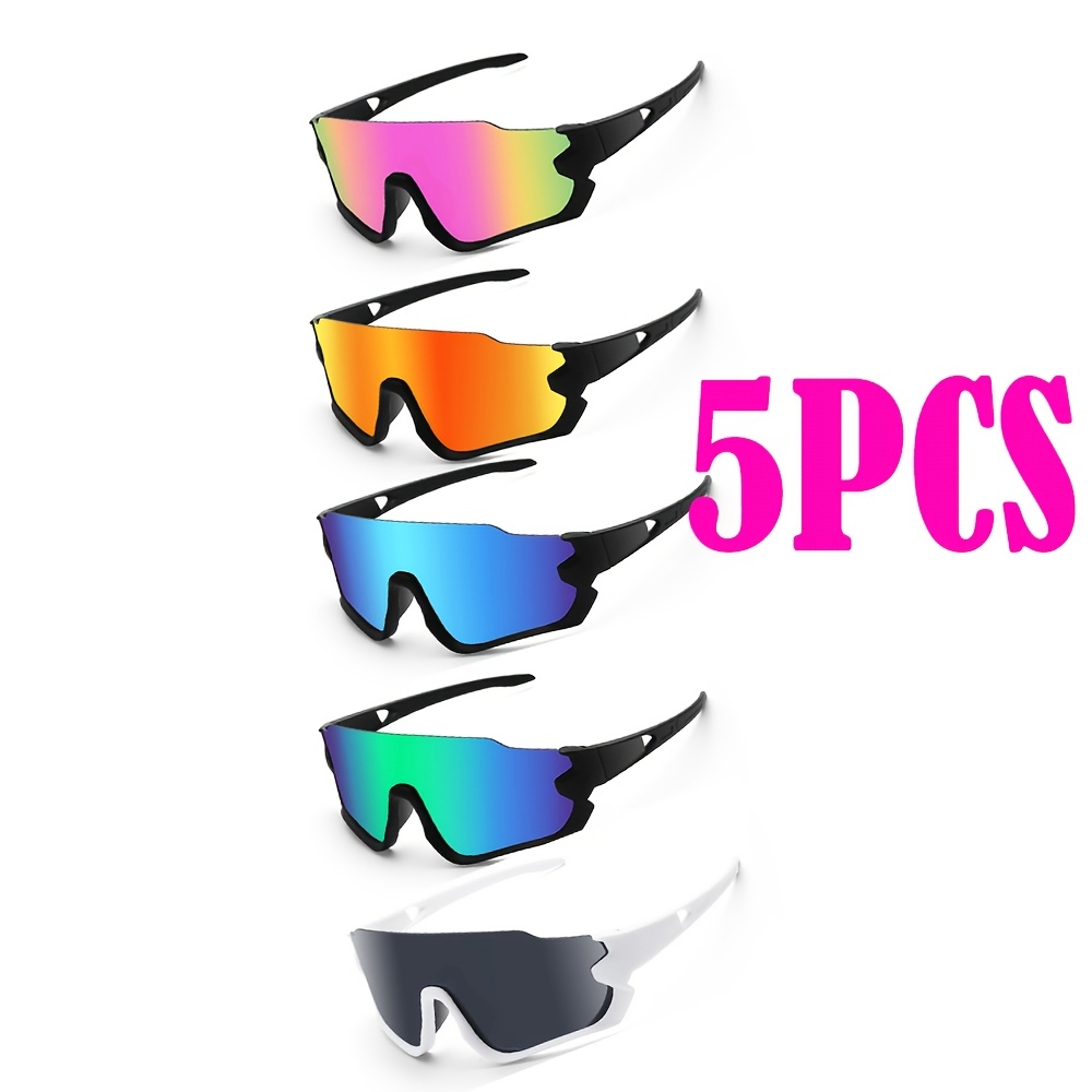 

5-pack Passong Sports Glasses, Pc Lens & Frame, Fashionable Rectangular Eyewear For , Ideal For Driving, Fishing, Running - Decorative Lens Function
