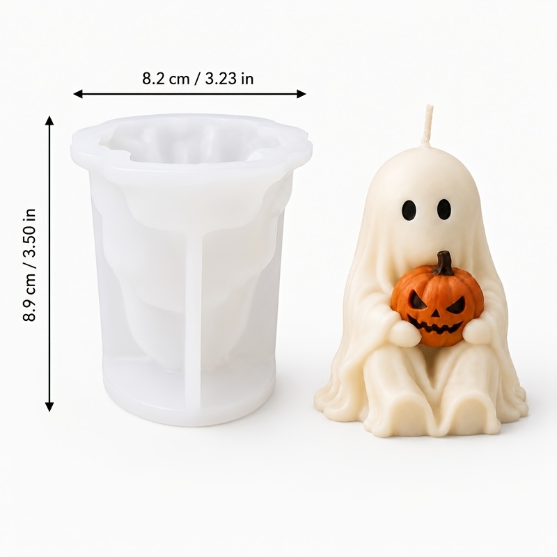 TEMU [Stampo in silicone resina] Stampo in silicone 3D a forma di zucca e - progettato per di candele e candele profumate, per decorazioni di