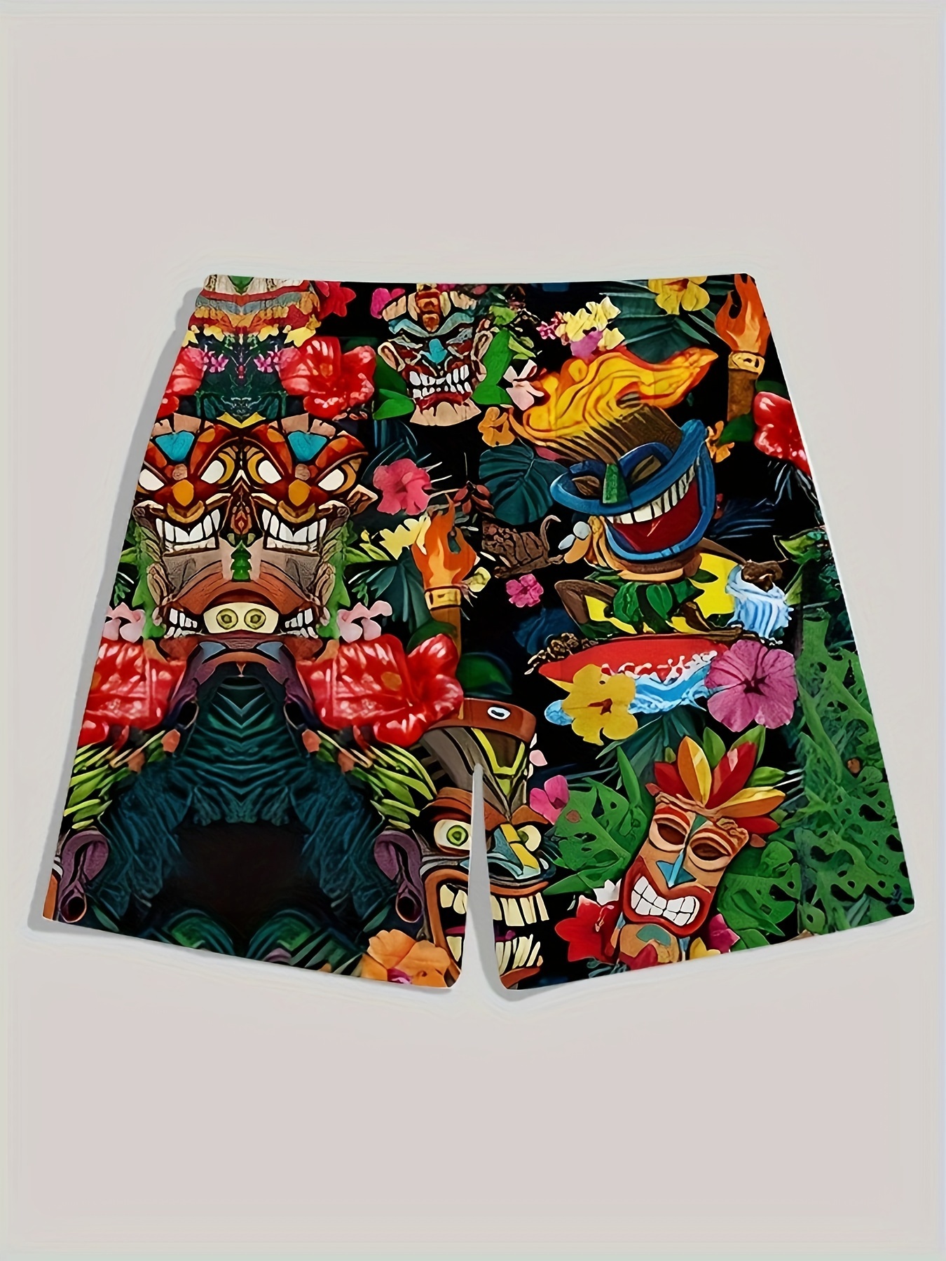 the beach people 1番人気柄 men's trendy seaside parrot pattern print - Temu