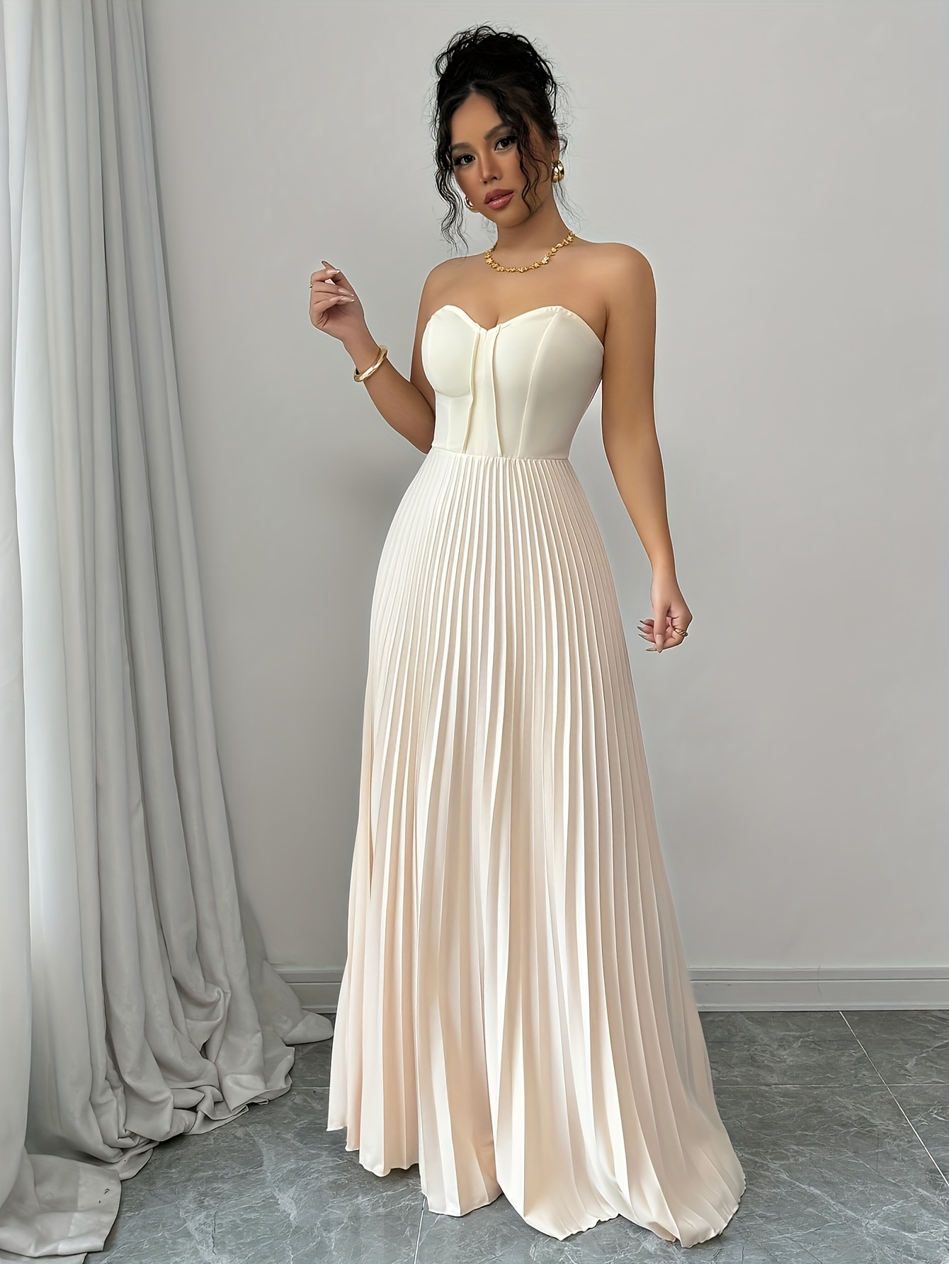 ruth whisper a line dress Eliza J V-Neck A-line Pleated Evening Dress EJ2M9578 main image 0
