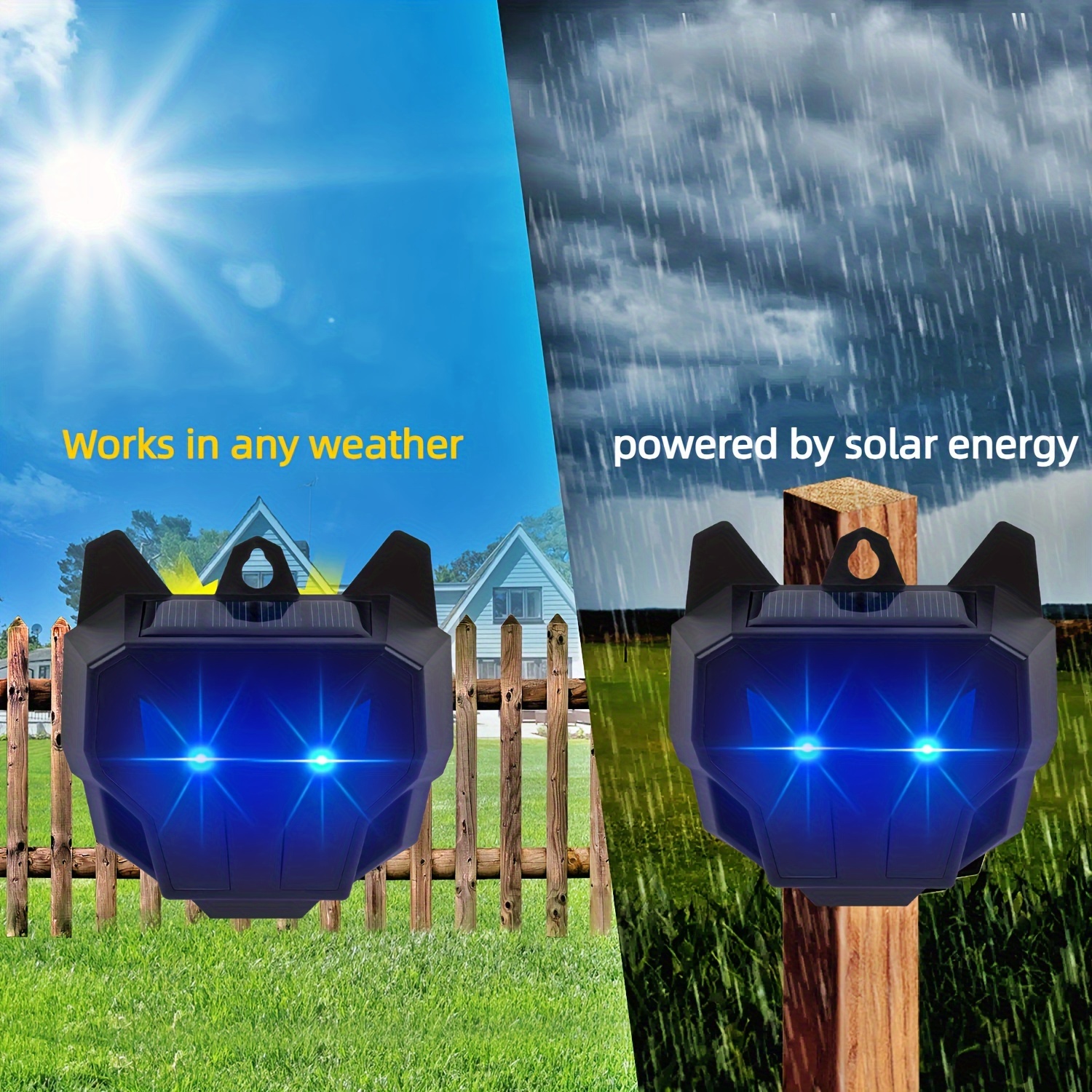 2 Packs Solar Powered Nocturnal Guardian Deter Deer And Wild Animals