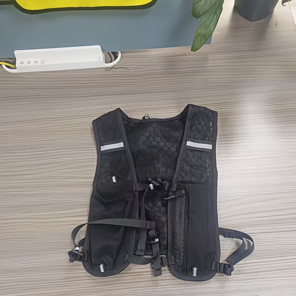 TEMU A Lightweight Running Vest Bag, A Honeycomb Breathable Mesh Sports Vest With Multiple Compartment Pockets And Dual Water Bottle Holders,