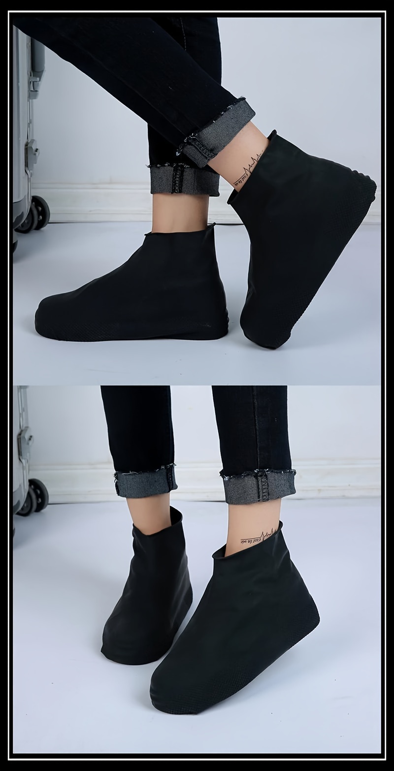 1pair Waterproof Shoe Covers, Unisex Shoe Protectors, Elastic And Durable Boots Covers, Suitable For Rainy Days
