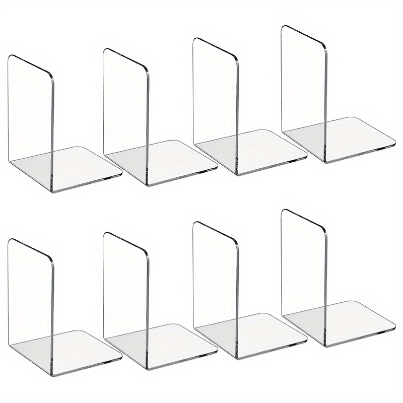 

4/6pcs Transparent Acrylic Book Display Stand, Desktop Acrylic Book Storage Rack, Transparent Book Stand Bookshelf Suitable For Office, Home, Bookstore