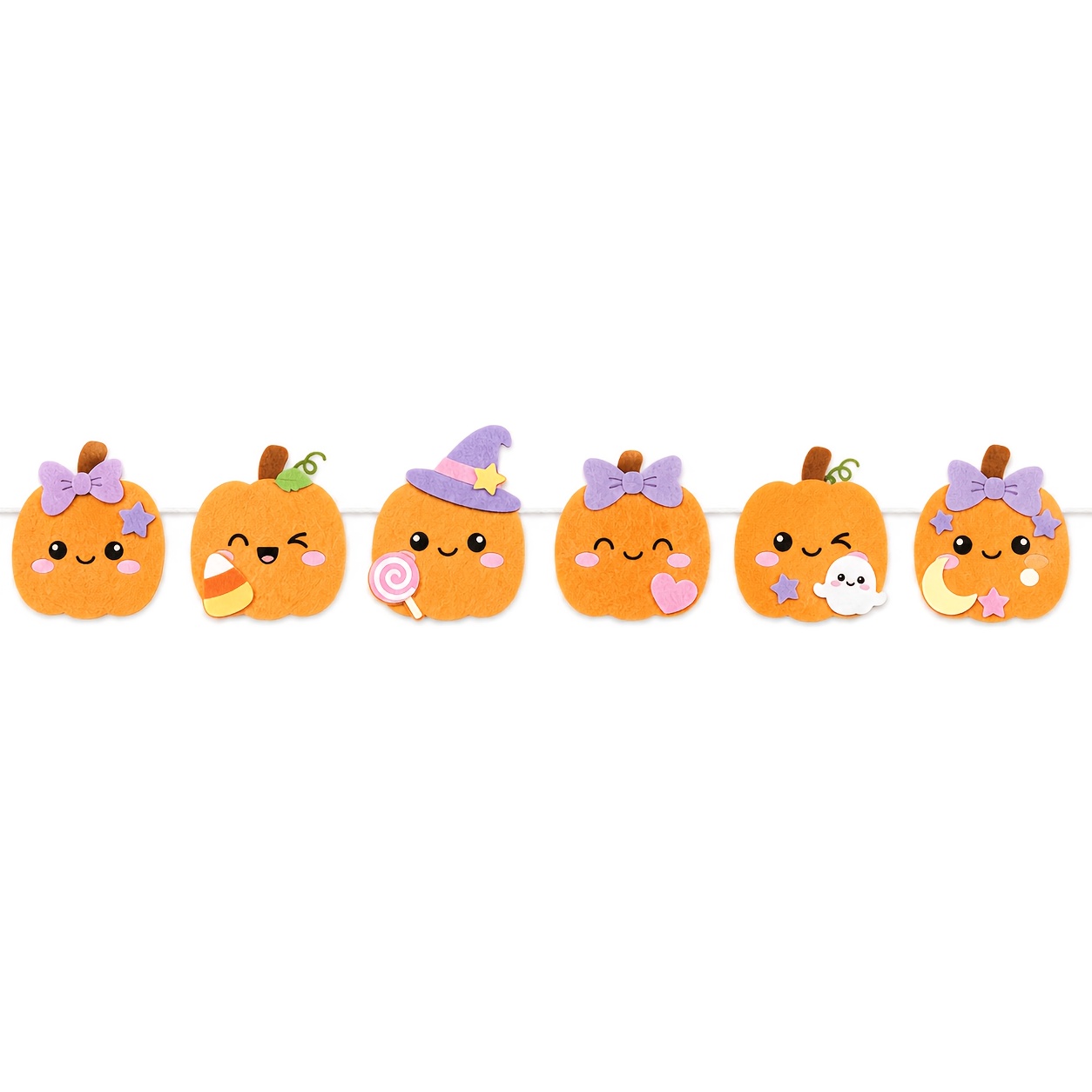 TEMU Striscione in di Halloween da 6 pezzi con zucca, , candy corn, -, cappello da strega, luna e stella per mensola , parete e decorazioni per la